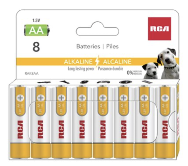 RCA Alkaline “AA” Batteries ~ 8/pack